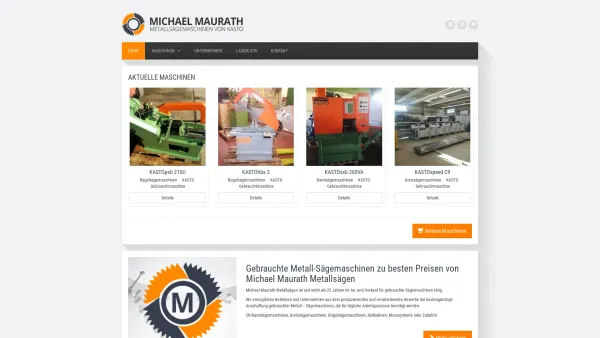 Website Screenshot: Michael Maurath Metallsägen -  gebrauchte Metallsägen - Maurath Sägemaschinen - Date: 2023-06-20 10:38:39