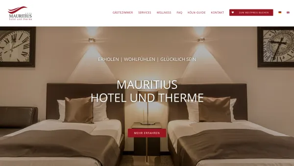 Website Screenshot: MAURITIUS Hotel und Therme -  3.500 qm  Saunalandschaft - Home - Mauritius Hotel und Therme - Date: 2023-06-20 10:38:39