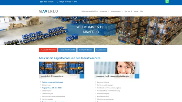 Website Screenshot: MAVERLO Industriedienstleistungen GmbH & Co. KG - MAVERLO - Lagertechnik | Industrieservice - Date: 2023-06-20 10:38:39