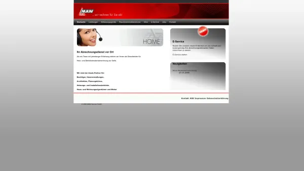 Website Screenshot: Abrechnungsdienst MAW Service GmbH -  MAW · Ihr  Partner für Heiz- und Betriebskostenabrechnungen - maw-ks.de  ::  Startseite - Date: 2023-06-20 10:38:39