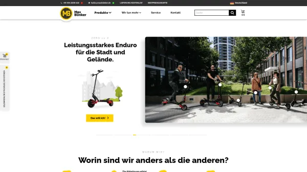 Website Screenshot: Max Blinker - Elektroroller - Max Blinker - E-Scooter - Freude am Fahren - Date: 2023-06-20 10:42:14