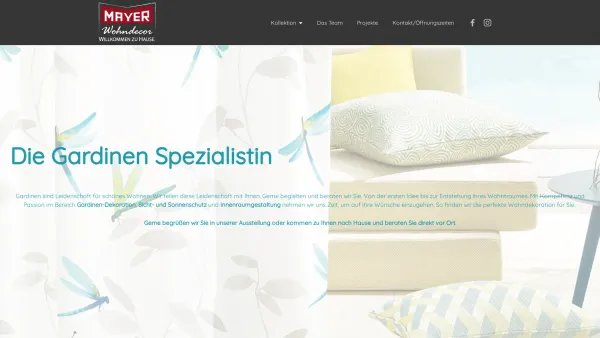 Website Screenshot: Mayer KG Wohndecor - mayer wohndecor - Ihr Wohntraum in guten Händen - Date: 2023-06-20 10:38:39