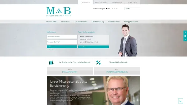 Website Screenshot: M & B Industrietechnik GmbH -  DIE CLEVERE ALTERNATIVE - M&B Industrietechnik: Webseite - Date: 2023-06-20 10:38:39