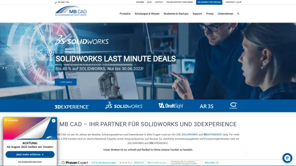 Website Screenshot: MB CAD-Computer Vertriebs GmbH - MB CAD | Ihr SOLIDWORKS Partner & Experte rund um 3D-CAD - Date: 2023-06-20 10:38:39