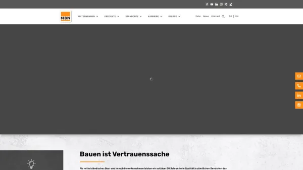 Website Screenshot: MBN Bau AG - Homepage - mbn.de - Date: 2023-06-20 10:38:39