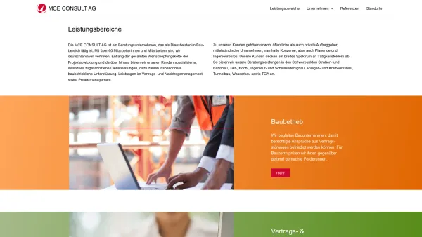 Website Screenshot: MCE-Consult Management · Consulting · e-Service -  Perspektiven sehen - Freiheit gewinnen - Leistungsbereiche - MCE-CONSULT AG - Date: 2023-06-20 10:38:39