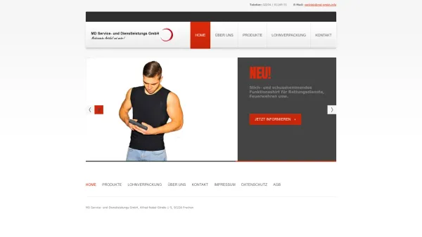 Website Screenshot: MD Service und Dienstleistungs GmbH - Ihr Ausrüster für Rettungsdienste, Krankentransporte und mehr | - Date: 2023-06-20 10:38:39
