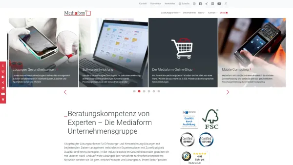Website Screenshot: Mediaform Informationssysteme GmbH - Ihr Experte für Kennzeichnungslösungen - Date: 2023-06-20 10:38:39