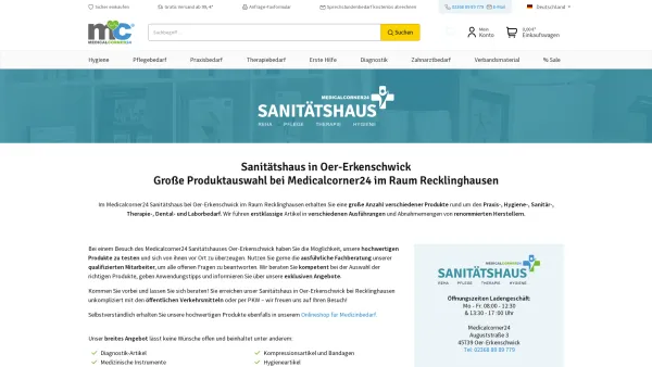 Website Screenshot: Medicalcorner24 Sanitätshaus & Onlineshop | Praxisbedarf, Medizinprodukte, Hygiene & Medizinbedarf - Sanitätshaus Oer-Erkenschwick (Recklinghausen)| Medicalcorner24® - Date: 2023-06-20 10:42:14