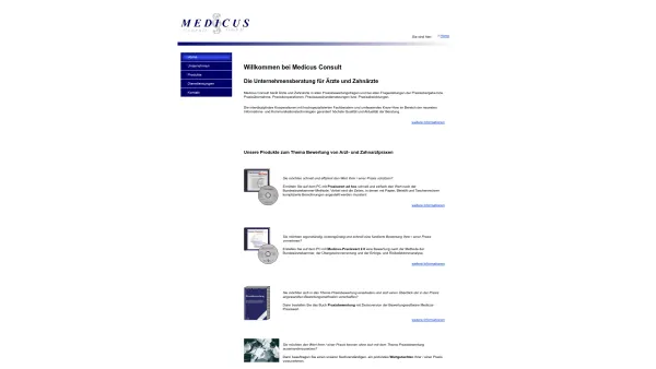 Website Screenshot: Medicus Consult GmbH -  Die  Unternehmensberatung für Ärzte und Zahnärzte - Medicus Consult GmbH - Date: 2023-06-20 10:38:39