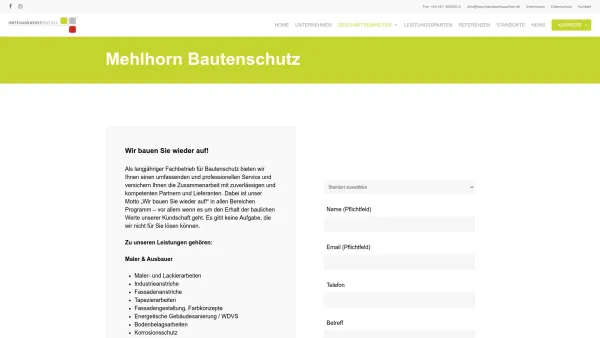 Website Screenshot: Mehlhorn Bautenschutz - Mehlhorn Bautenschutz - HWP Handwerkspartner - Date: 2023-06-20 10:38:43
