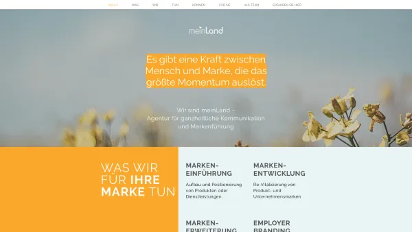 Website Screenshot: meinLand Agentur für Ganzheitliche Markenführung - meinLand — Agentur Hamburg - Date: 2023-06-20 10:38:43