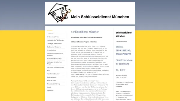 Website Screenshot: Schlüsseldienst München Johann Wernhardt - Schlüsseldienst München - Festpreis 48,- € für Türöffnung - Date: 2023-06-20 10:38:43