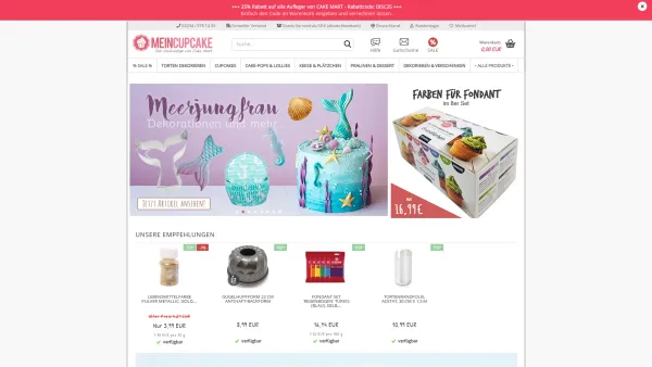 Website Screenshot: Cake Mart GmbH - Der Shop für Hobbybäcker | MEINCUPCAKE Shop - Date: 2023-06-20 10:38:43