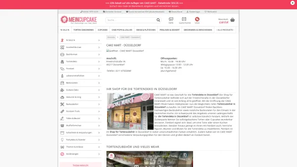 Website Screenshot: CAKE MART Düsseldorf - CAKE MART - Der Shop für Tortenzubehör in Düsseldorf | MEINCUPCAKE Shop - Date: 2023-06-20 10:38:43