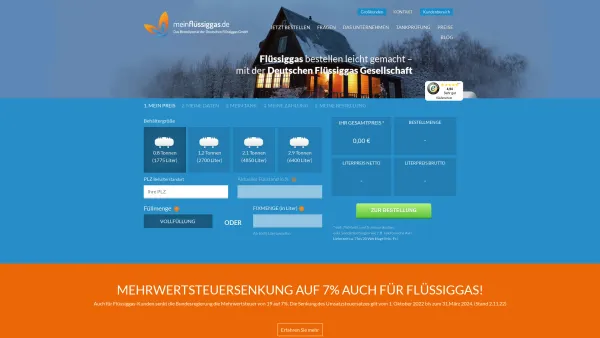 Website Screenshot: DFG Deutsche Flüssiggas GmbH - Flüssiggas immer zu günstigen Preisen bestellen!: meinfluessiggas.de - Date: 2023-06-20 10:38:43