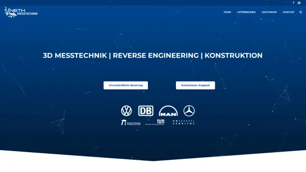 Website Screenshot: Messtechnik Neth GmbH - Experten für 3D Messtechnik und 3D taktile Messtechniken - Date: 2023-06-20 10:38:43