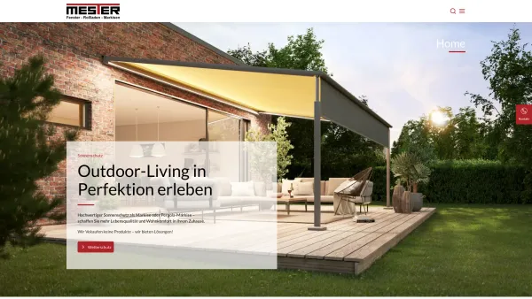 Website Screenshot: MESTER Fenster-Rollladen-Markisen - Mester Bielefeld - Sonnenschutz, Wetterschutz & Sicherheit - Date: 2023-06-20 10:38:43