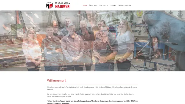 Website Screenshot: Metallbau Günter Majowski GmbH -  Wir gelten in Bremen und Umgebung als echte Spezialisten auf dem Sektor Metallbau - Home - Metallbau Majowski - Date: 2023-06-20 10:38:43