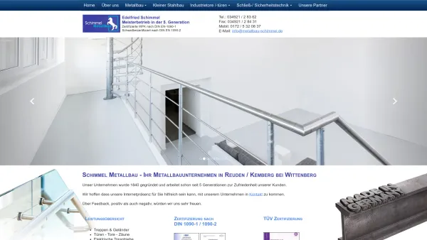 Website Screenshot: Metallbau Schimmel GbR Meister und Schweißfachbetrieb - Metallbau Schimmel , Wittenberg, Kemberg, Sachsen Anhalt - Date: 2023-06-20 10:38:43