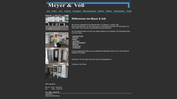 Website Screenshot: Meyer & Voß -  ... von der Planung bis zur Montage -  Kompetenz aus einer Hand! - Meyer&Voss - Bauelemente - Date: 2023-06-20 10:38:43