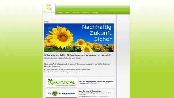 Website Screenshot: MF Energietechnik GmbH -  Die Sonne und  wir ein starkes Team! - MF Energysystems - Date: 2023-06-20 10:38:43