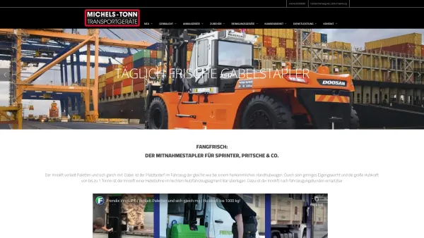 Website Screenshot: Michels-Tonn Transportgeräte GmbH - MICHELS-TONN - Ihr Partner für Hubwagen, Gabelstapler und mehr - Date: 2023-06-20 10:38:47