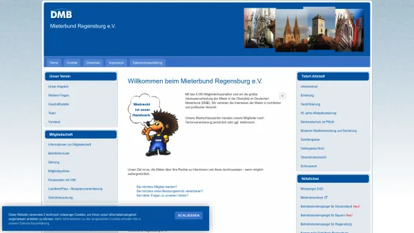 Website Screenshot: Mieterbund Regensburg e. V. - Mieterbund Regensburg - Home - Date: 2023-06-20 10:38:47