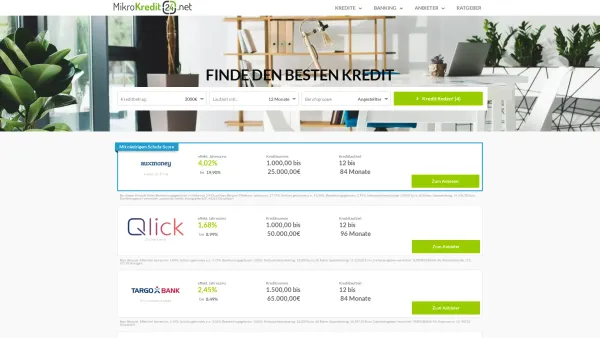 Website Screenshot: Mikrokredit24.net - Kleinkredit Vergleich 10/2021 ▷ Kleinkredite mit 24h Sofortauszahlung - Date: 2023-06-20 10:38:47