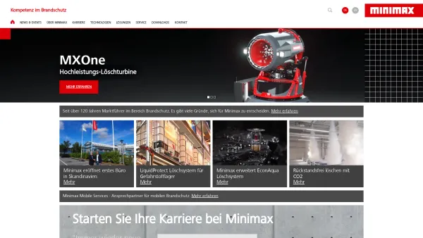 Website Screenshot: MINIMAX GmbH & Co.KG -  Niederlassung Bayern - Standort  Nürnberg - Kompetenz im Brandschutz - Minimax - Date: 2023-06-20 10:38:47