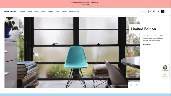 Website Screenshot: minimum einrichten gmbh - Designmöbel online & in Berlin kaufen | minimum - Date: 2023-06-20 10:38:47
