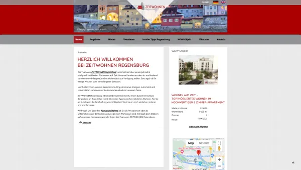 Website Screenshot: Mitwohnzentrale Inh. Manuela Zollner Wohnen und wohnen lassen. Möbliert wohnen auf Zeit. - Home - Zeitwohnen Regensburg - Date: 2023-06-20 10:38:47