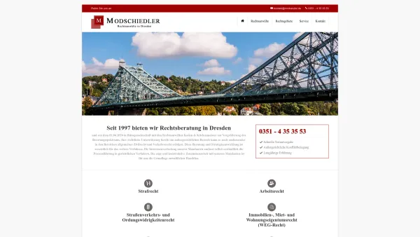 Website Screenshot: Anwälte Modschiedler - Ihre Rechtsanwälte in Dresden - Kanzlei Modschiedler - Date: 2023-06-20 10:38:48