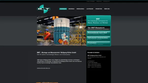 Website Screenshot: MMT Montage-Messe-Technik - Startseite | MMT Wolfgang Köhler GmbH - Individuelle Schreinerei für Messe, Business und Wohnraum aus Münzenberg (Hessen) - Date: 2023-06-20 10:38:48