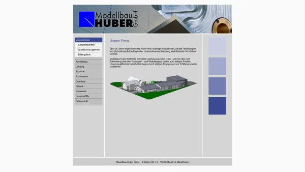 Website Screenshot: MODELLBAU HUBER GmbH - Unternehmen - Huber Modellbau GmbH - Date: 2023-06-20 10:38:48