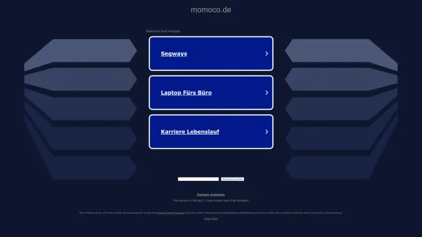 Website Screenshot: MODERN MOBILITY Autorisierter SEGWAY Vertragshändler Köln - momoco.de - Diese Website steht zum Verkauf! - Informationen zum Thema momoco. - Date: 2023-06-20 10:38:52