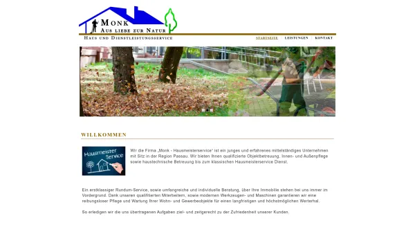 Website Screenshot: Monk Hausmeisterservice in Passau - Startseite - Monk Hausmeisterservice Passau und Bad Füssing - Date: 2023-06-20 10:38:52