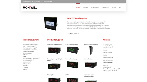 Website Screenshot: Montwill GmbH - Hersteller für Messtechnik | Montwill GmbH - Date: 2023-06-20 10:38:52