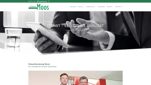 Website Screenshot: Werner Moos Steuerberater -  Qualität als Konzept - Startseite - Steuerberatung Moos - Date: 2023-06-20 10:38:52