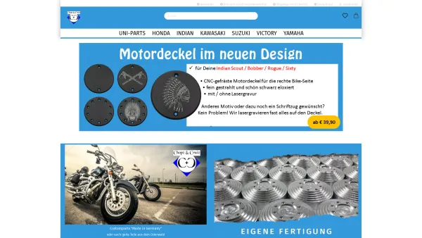 Website Screenshot: Chopz & Cruiz - Chopz & Cruiz → Motorrad-Zubehör → Customparts für Dein Bike - Date: 2023-06-20 10:38:52