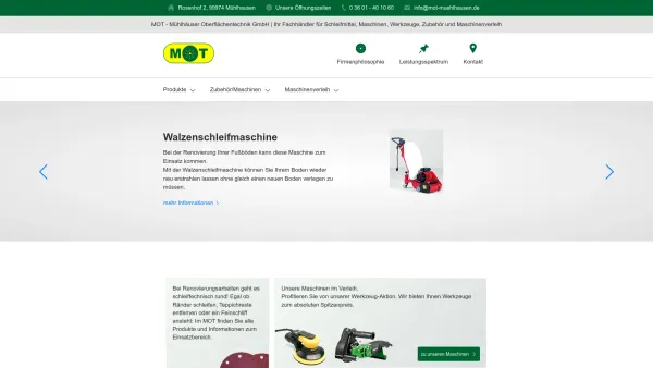 Website Screenshot: MOT Mühlhäuser Oberflächentechnik GmbH - MOT | Mühlhäuser Oberflächentechnik GmbH - Date: 2023-06-20 10:38:52