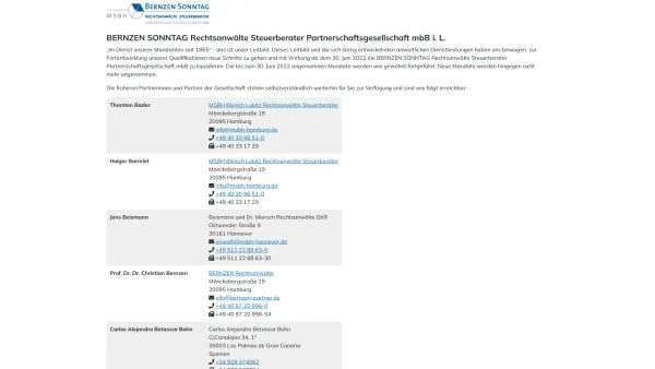 Website Screenshot: Mielke, Sonntag, Bernzen, Heggemann Rechtsanwälte -  Hamburg · Berlin · Genf · Lübeck - BERNZEN SONNTAG Rechtsanwälte Steuerberater Partnerschaftsgesellschaft mbB i. L. - Date: 2023-06-20 10:38:52