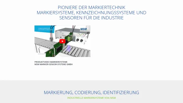 Website Screenshot: MSM Markier-Sensor-Systeme GmbH Kennzeichnung Markiersysteme Etikettiersysteme - Markiersysteme | Farbmarkiersystem | MSM Kennzeichnungssysteme - Date: 2023-06-20 10:38:52