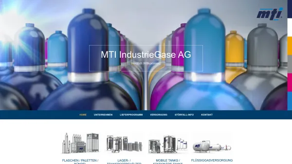 Website Screenshot: MTI IndustrieGase AG -  Der etwas  andere Lieferant für Gase! - MTI IndustrieGase AG Neu-Ulm - Date: 2023-06-20 10:38:52