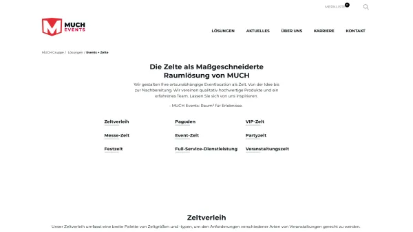 Website Screenshot: Much Festservice GmbH -  DAS GANZE FEST IM  GRIFF - Zelte | MUCH Gruppe - Date: 2023-06-20 10:38:52