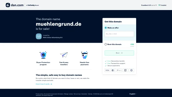 Website Screenshot: Klinikzentrum Mühlengrund Dr. med. H. Kienle Betriebsgesellschaft mbH - The domain name muehlengrund.de is available for rent - Date: 2023-06-20 10:38:52
