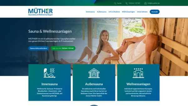 Website Screenshot: ANTON MÜTHER GMBH - Saunahersteller Saunabau Anton Müther GmbH, Haltern am See, NRW - Date: 2023-06-20 10:38:58