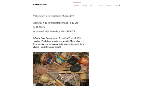 Website Screenshot: Musikhaus Syhre - Musikinstrumentenbau - Startseite - Musikhaus Syhre - Date: 2023-06-20 10:38:59
