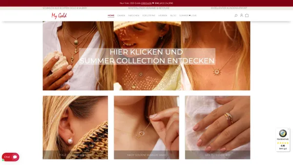 Website Screenshot: MyGold GmbH - Ketten, Anhänger, Ohrringe und Ringe in hochwertigen Gold und Silber - Date: 2023-06-20 10:42:14