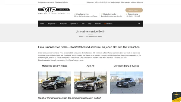 Website Screenshot: Brockmann Limousinenservice GmbH - Limousinenservice Berlin - First Class Limousinen von myviplimo - Date: 2023-06-20 10:42:14